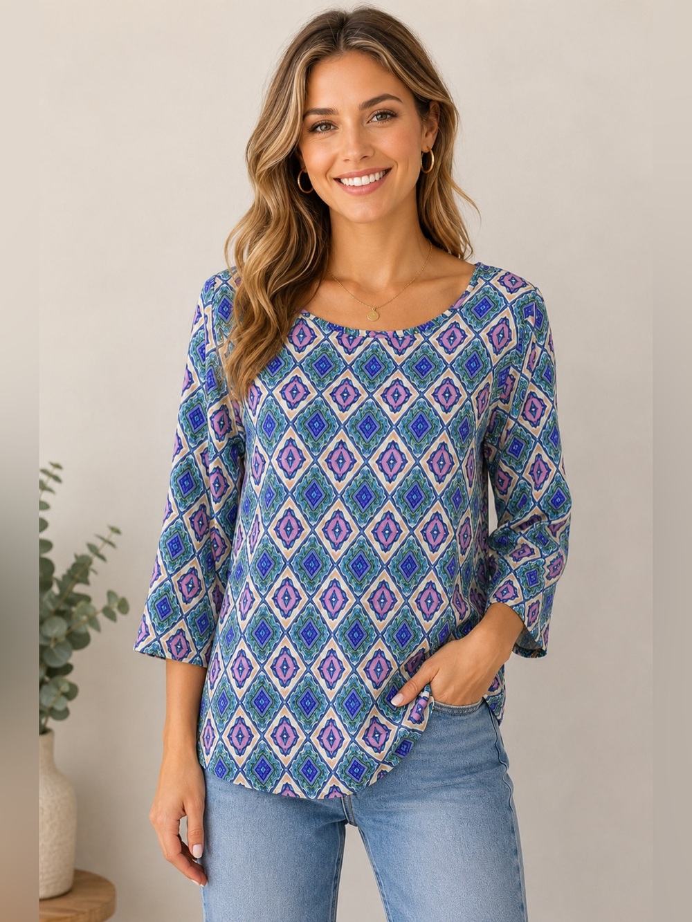 Francesca’s Miami Long Sleeve Blouse NWT Medium Lightweight Chic Top